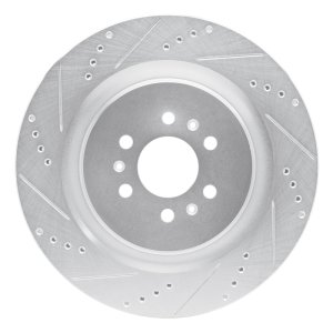 Cadillac CTS Brake Rotor (1) - Rear Left - R1 Concepts - Drilled & Slotted - Silver - `04-`11 Cadillac CTS Brake Rotor (1) - Rear Left - R1 Concepts - Drilled & Slotted - Silver - `04-`11